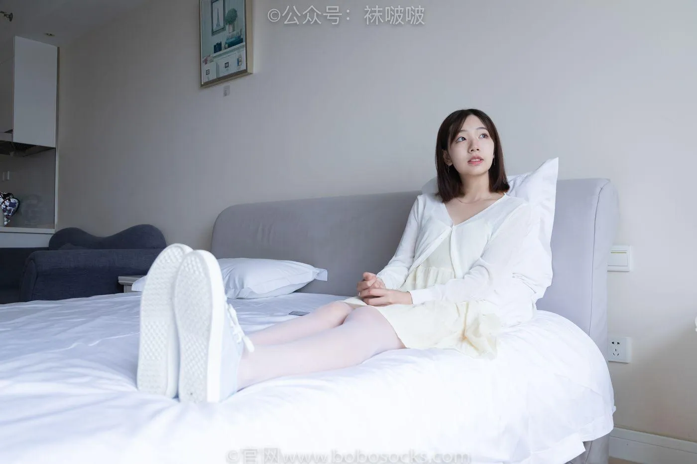 [BoBoSocks袜啵啵]NO.005 小甜豆-帆布鞋、薄白丝 [133P]插图5